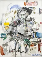 Woman Alone by Ann Cole Phillips, oil on canvas, sold Sep 2024