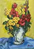 Untitled (Bouquet with Gladiolus) by Albert Bela Bauer, oil on canvas, sold Oct 2024
