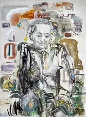 Man Alone by Ann Cole Phillips, oil and gesso on canvas, sold Oct 2024