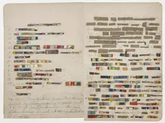 Varied Land by Lance Letscher, 2000, collage on paper, sold Oct 2024