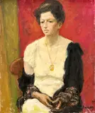 Untitled (Portrait of a Woman) by Albert Bela Bauer, 1973, oil on canvas, sold Oct 2024