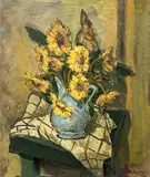Untitled (Sunflowers) by Albert Bela Bauer, oil on canvas, sold Oct 2024