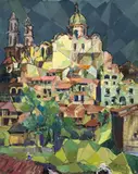 Untitled (Taxco) by Albert Bela Bauer, oil on canvas, sold Oct 2024