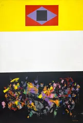 Untitled (Triptych) by Sidney Gross, oil on canvas, sold Oct 2024