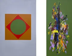Untitled (Triptych) by Sidney Gross, oil on canvas, sold Nov 2024