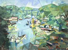 Untitled (Landscape) by Albert Bela Bauer, oil on canvas, sold Nov 2024