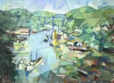 Untitled (Landscape) by Albert Bela Bauer, oil on canvas, sold Nov 2024
