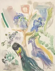 Strange Birds of Kenya by Ann Cole Phillips, watercolor on paper, sold Nov 2024