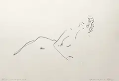 Kate Moss (2000) by Tracey Emin, 2006, etching, sold Nov 2024