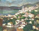 Untitled (Landscape) by Albert Bela Bauer, oil on canvas, sold Nov 2024