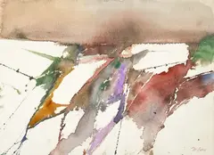 Below and Across by Michael Loew, 1972, watercolor on paper, sold Nov 2024