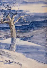 Mexico by Birger Sandzén, 1899, watercolor on paper, sold Nov 2023
