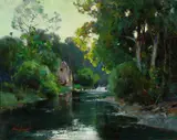 Night Landscape by Cyrus Afsary, oil on canvas, sold Nov 2024