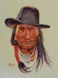 Mr. Indian by Joe Beeler, oil on canvas, sold Nov 2024