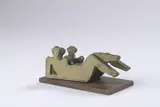 Trois baigneuses by Jacqueline Badord, Épreuve en bronze doré, montée sur un socle de métal, désignée et datée sur une étiquette, sold Jun 2021