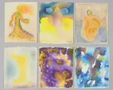 Personnages et sans titre by Georges Hugnet, Aquarelle, gouache et pastel sur papier fort, ensemble de onze Chacun:, sold Mar 2016