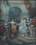 La présentation de la fiancée, scène historique by Eugène Lami, Aquarelle et gouache, sold Dec 2015