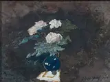 Bouquet de roses blanches by Henri Harpignies, Aquarelle, sold Dec 2015