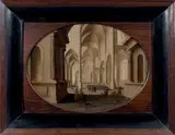 Le Christ chassant les marchands du temple by Jan Juriaensz. van Baden, Panneau de chêne inséré dans un panneau rectangulaire, sold Dec 2015