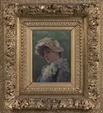 Figure de jeune fille aux fleurs by Edoardo Tofano, Panneau, sold Dec 2015