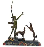 La dresseuse de chiens by George Lavroff, Bronze à patine brune et verte, sold May 2010