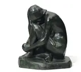 Femme assise à la longue chevelure by Jean Decoen, Bronze signé sur la terrasse, sold May 2010