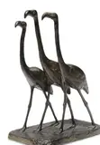 Trois flamands roses by Marcel le Mar, Bronze à patine noire nuancée, sold May 2010