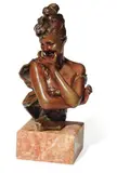 Le rire by Georges Van der Straeten, Bronze à patines brunes, sold May 2010