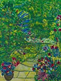 Dans le jardin by Arnold Rosin, Gouache sur papier, sold Apr 2010