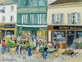 Le Marché by Lucien Génin, Gouache sur papier, sold Apr 2010
