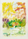 Dans le jardin by Olga Mischkine, Gouache papier, sold Apr 2010
