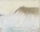 Paysage by André Barbier, Pastel sur papier signé du tampon de l'artiste en bas à droite H_23,5 cm L_29 cm (à vue), sold Apr 2010