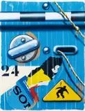 Manette 2 sur fond Bleu by Peter Klasen, 1988, Gouache et collage sur papier, sold Apr 2010