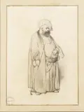Figure d'oriental by Alexandre-Gabriel Decamps, Crayon noir, sold Dec 2009
