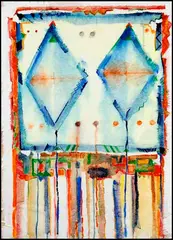 Peruvian Pouch by Robert Boyer, 1981, watercolour and acrylic on paper, sold Jan 2016