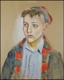 Boy in Cap and Sweater by Jack Humphrey, 1939, oil and tempera on board, sold Jan 2016