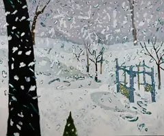 Winter in the Garden (03675/185) by Christopher Broadhurst, oil on canvas, sold Aug 2016