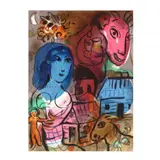 Hommage à Marc Chagall by Marc Chagall, Lithograph in colors, sold Oct 2020