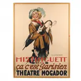 Mistinguett by Jean-Dominique Van Caulaert, Lithographic poster in colors, sold Oct 2020