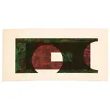 Two Circle Rectangle by Ronald Davis, Screenprint over lithograph in colors, sold Oct 2020