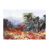 Mountain Field of Poppies by Jane Wingate Mitchell, Watercolor and gouache on paper, sold Oct 2020