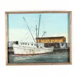 Fort Clinch Vessel Docked at a Marina by Donald Bryan, Oil on linen, sold Oct 2020