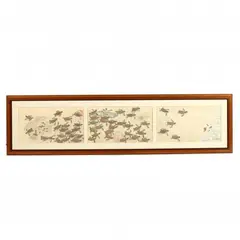 Loggerhead Turtle Hatchings Triptych by Malcolm J. Fleming, Watercolor on paper, sold Oct 2020