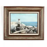 Bay Fishing by Ronald Lewis, Oil on canvasboard, sold Oct 2020