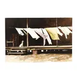 Wash Dog by Ronald Lewis, Watercolor on watercolor board, sold Oct 2020