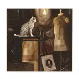 Attic Cat by Ronald Lewis, Watercolor on watercolor board, sold Oct 2020