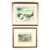 Pig's Parade and Grandma's Christmas by Will Moses, Each a giclée print in colors, sold Oct 2020