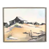 Dunescape with Cottages by Mary Alice C. Blocher, Oil on canvas, sold Oct 2020