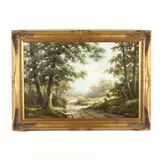 Sunlit Path by Ray Summer, Oil on canvas, sold Oct 2020