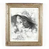 Woman with Hat by James Mastin, Oil on canvas, sold Oct 2020